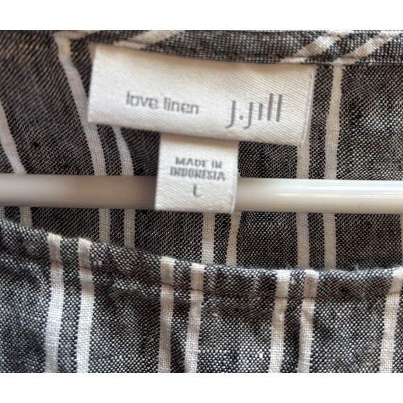 J. Jill Love Linen Striped Maxi Dress 100% Linen Stripped Dress Women’s L - Picture 4 of 5